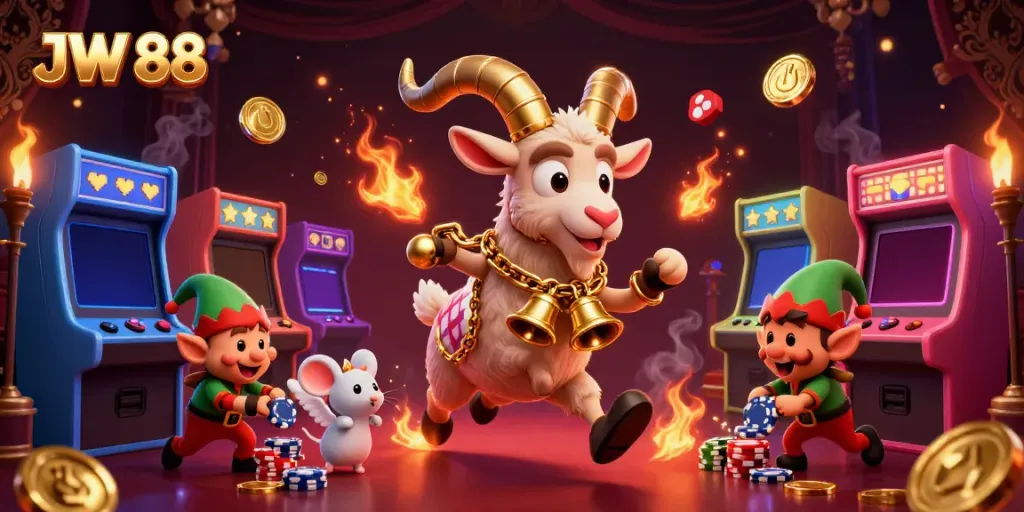 Experience thrilling action in JW 88’s festive casino with Krampus, an angel mouse, and playful gremlins.