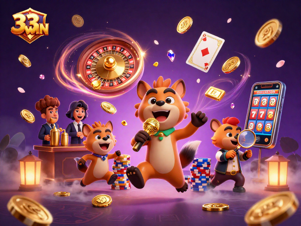 Experience the thrill of comedy at 33WIN's casino with vibrant characters and dynamic gaming elements.