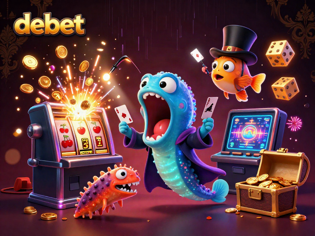 Experience the excitement at Debet with a dazzling casino magic show featuring unique 3D sea creatures.