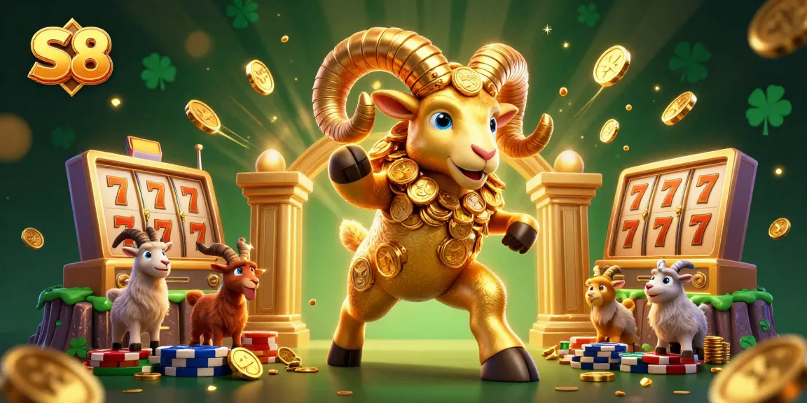 Experience thrilling slot gameplay with S8's golden ram and jackpot excitement