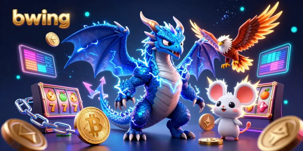 Join the thrilling world of bwing with an electric dragon, hawk, and vibrant slot elements!