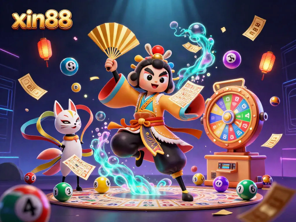 Experience the vibrant gambling world of xin88 with dynamic lottery balls and interactive gaming elements.