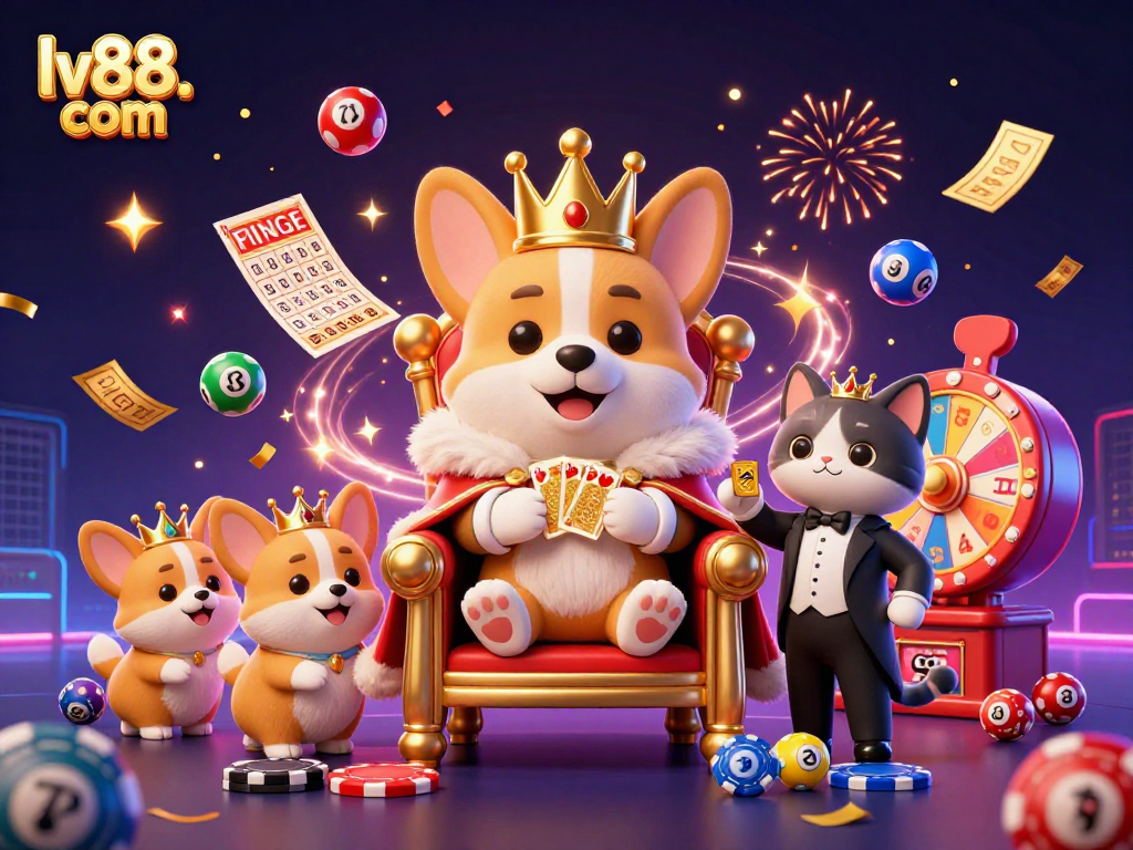 Experience the thrill of gaming with lv88. com, featuring dynamic characters celebrating in a vibrant casino environment.