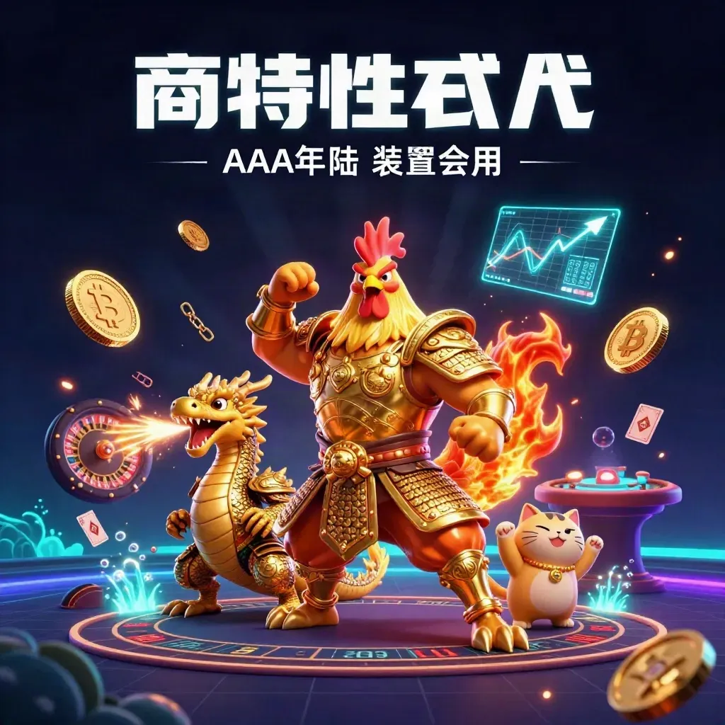 Rooster samurai, dragon hatchling, and fortune-cat amid neon casino treasure and lightning.