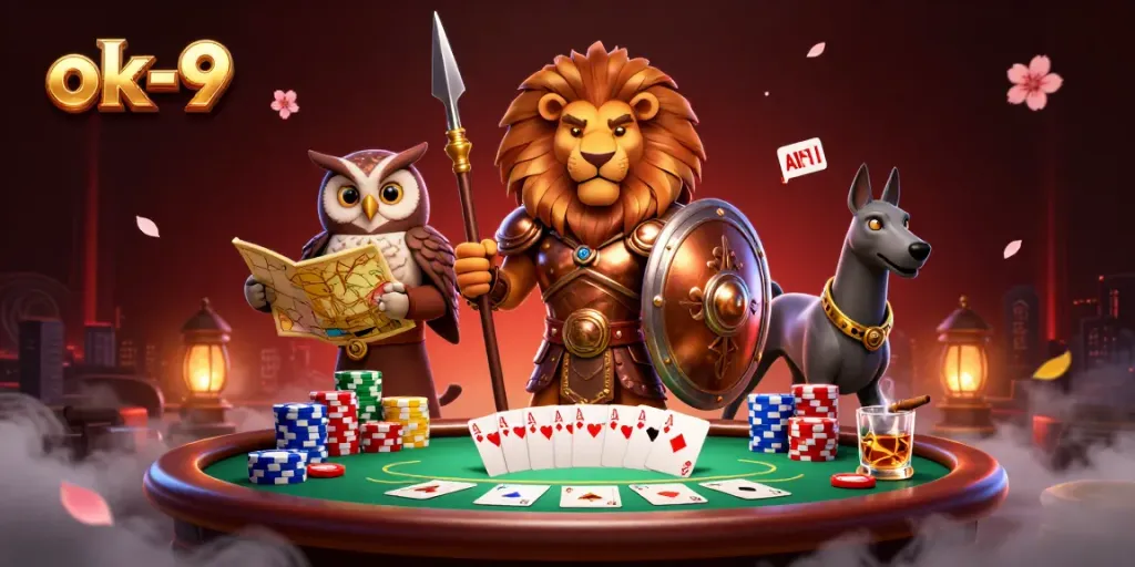 Engage with exciting poker action at ok-9, where the Spartan lion leads a thrilling gaming scene.