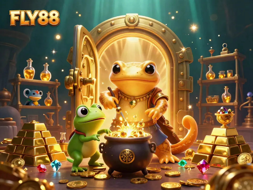 Bet on FLY88 for gold coins and bonuses in this vibrant casino scene.