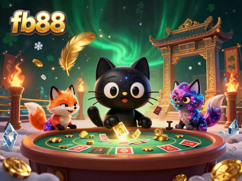 Experience the excitement of fb88 with a cosmic casino scene featuring unique characters and vibrant game elements.