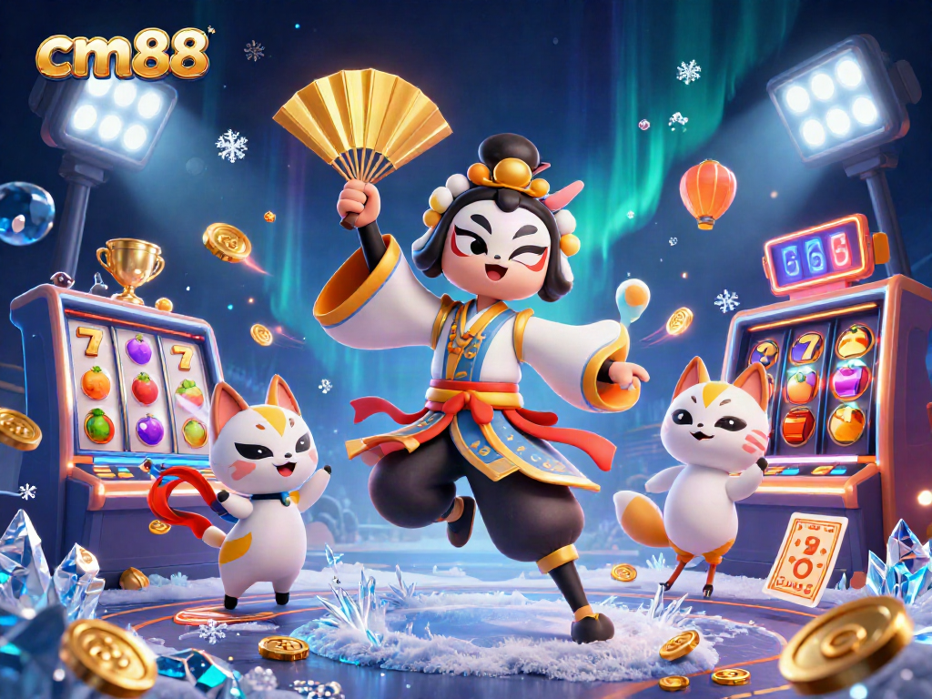 Engage with cm88's dynamic casino action featuring vibrant slot reels and spirited characters.