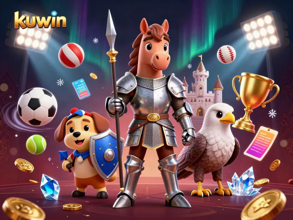 Kuwin offers a vibrant scene with a knight and puppy, dynamic sports elements, and rich colors.